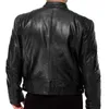 Men's Jackets 2022 Autumn Male Leather Jacket Black Brown Mens Stand Collar Coats Biker Motorcycle