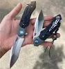 High End Ball Bearing Flipper Folding Kniv D2 Satin TANTO POINT BLADE TC4 Titan Alloy + G10 Hantera EDC Pocket Knives