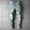 Mens Jeans Classic Hip Hop Pants Stylist Jeans Distressed Ripped Biker Jean Slim Fit Motorcycle Denim Jeans 9V0Y273h