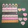 2021 New Valentine's Day Set 3pcs Key Chain Bracelet Earring Ring Part Set for Women Gril Jewelry Accessories 7 Styles