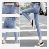 Mode taille élastique Denim Pantalons Femmes Stretch Taille haute Skinny Jean Femme Plus Taille Printemps Jeans Pieds Noirs Pantalones Mujer LJ201013