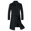 Högkvalitativa män Lång ullrock tjockare Mens Trench Coat Fashion Mens Woolen Overcoat Long Jacket Winter Smart Casual Overcoats 201222