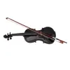 Akustisk violin 4/4 full storlek med fall och båge kolofonium set 4 strängar svart för studenter musikinstrument