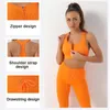 235pc sömlös yoga set kvinnor träning sportkläder gymkläder dragskon hög midje leggings dragkedja långärmad sportdräkter 220629