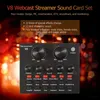 V8 Audio External USB Headset Microphone K song Live Broadcast Sound Card Sound Effect for Mobile Phone Computer PC