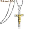 Hanger kettingen sunnerlees 316L roestvrij staal Jezus Christus Kruisketting kralen Link Chain Men Women Gift SP2131