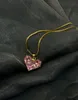 2022 Ny rosa diamant kärlek zircon halsband kvinnors enkla mode design trend temperament smycken clavicle chain