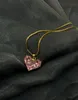 2022 novo diamante rosa amor zircão colar feminino simples design de moda tendência temperamento jóias clavícula chain2669