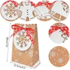Weihnachtsdekorationen 12pcs Snowflake Kraftpapier Taschen Geschenkbonbons -Kekse Packen Weihnachtsjahr Noel Navidad Party Gef￤lligkeiten Bag1