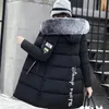 Neue Mode Frauen Jacke mit Pelzkragen Warme Kapuze Weibliche Damen Wintermantel Lange Parka Outwear Camperas 201210