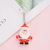 christmas tree pendant figures santa claus elk key chain cute little gift pvc safety material children gift couple present dhl free