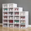 Przezroczyste buty butów organizatory stojaków zagęszczone składane odpierane pudełko do przechowywania pudełka do układania łączonej sprzedaży szafki