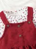 Baby Ditsy Floral Top Fake Button Overall Kleid SIE