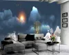 3d Moderne Papier Peint Fantasy Forest Night View 3D Papier Peint Paysage Décoratif Soie 3d Papier Peint Mural