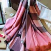 Randigt galler Cashmere Scarf Sjal För Kvinnor Höst Vinter Dubbel användning Tjock varm Trendig Bokstav Jacquard Lång Dubbel sida Färg Designer Dam Scarves