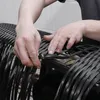 Düz PE Rattan Plastik Hasır Sandalye Recliner Sehpa Rattan Mobilya Onarım (Dört Çizgi / Siyah / 8x 1.2mm)