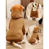 Felpa con cappuccio morbida e calda per cani Abbigliamento per cani invernali Felpe con cappotto tascabile per cani Vestiti Sublimazione Costume cucciolo bianco 9 colori all'ingrosso A274