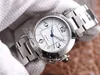 V9F 35mm W31074M7 A2892 A2892 A2892 Automatyczny Zegarek Kobiet Stalowy Obudowa White Dial Bransoletka Ze Stali Nierdzewnej Panie Zegarki Najlepsza Edycja Puretime B2