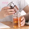 FSILE FASHING CLASSION TEA TEA CUP CUET Female محمولة تسرب مزدوج الطبقات الزجاجية