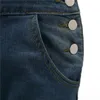 Dames trou maigre fronde jean mode tendance bouton poche femmes Dinem pantalon concepteur automne femme nouveau jean mince décontracté