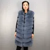 Fox Winter Coat Women Plus Size Natural Vest Real Fur Jacket Qd.Yishang 201103