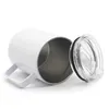 10 oz boş süblimasyon kupaları Tutamalı paslanmaz çelik yalıtımlı kahve fincanları çift duvarlı vakum araba bardağı taşınabilir seyahat kupası fy4374