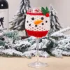 クリスマスワイングラスセットサンタクロース雪だるまクリスマス装飾ホームクリスマスカップカバーナビダッド装飾明けましておめでとうございます