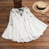 Sexy Hollow Out Shirt Women Elegant Lace Crochet Blouse Summer Casual V Neck 3/4 Sleeve White Tops Work Floral Blusa