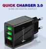 original 3 Ports USB Charger EU US UK LED Display 3.1A Fast Charging Smart Charger for Iphone 11 12 Samsung factory outlet