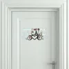 Signe de porte hébreu avec Totem Fleurs Acrylique Miroir Stickers Muraux Personnalisé Personnalisé Nouvelle Maison Israël Nom Signes 201201