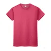 Yeni Yuvarlak Boyun Katı Renk T-shirt Yaz Pamuk Dip Gömlek Kısa Kollu Erkek ve Bayan Yarım Kollu 5Z44io