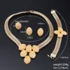 African Fashion Jewelry Sets Women Gold Color Necklace Bracelet Earrings Ring Wedding Charm Bridal Jewelry Set