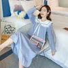 Spring Autumn Cotton Maternity Night Dress Long Sleeve Loose Sweet Nightgown Clothes for Pregnant Women Pregnancy Sleep Lounge LJ201125