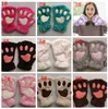 Claw Paw Plush Mittens Short Fingerless Half Finger Gloves home Bear Cat PlushPawsClaws Fingers Glove Soft HalfGloves WQ17-WLL