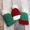 Boże Narodzenie Kid Kapelusz Pom Pom Dzniwiarskie Zimowe Ciepłe Miękkie dziecko Maluch Crochet Beanie Ucho pokrywa Xmas Zielony Czerwony Dziecko Dzianiny Kapelusze LJJP799