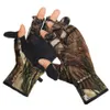 Camouflage Hunting Gloves Flip Three Fingers Gloves Water-resistant Windproof Outdoor Photography Fishing Gloves Q0114