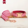 Muttco Retailing Charakterystyczne Wysokiej Jakości Dog Collar The Red Yummy Plaid Creative Dog Collars Smycze 5 rozmiarów LJ201111