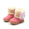 Meninas inverno botas de algodão quente crianças moda de neve crianças borracha com desenhos animados coelho princesa doce toddlers 21-30 211227