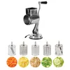 Stainless Steel Universal Mill Grater With Suction Cups And 5 Stainless Steel Drums Vegetable Cutter Slicer and Shredder 201112285K