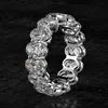 Srebro pierścienie Silver Biżuteria Początkowy Owalny Cyrkonia Kobiety Pierścionek zaręczynowy Ślub Diament