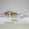 Luxuriöse Designer-Sonnenbrille von hoher Qualität, 20 % Rabatt auf Vintage, randlos, quadratisch, für Herren, Oculos, Linsenform, Schirm, Metallrahmen, klare Brille zum Lesen, Gafas, Damen, Outdoor, 1130