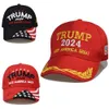 Новый козырь 2024 Cap Вышитая бейсбольная шляпа U.S Президентские выборы Caps Регулируемая скорость отскок хлопка спортивные шляпы LLB12964