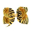 2022 new 4 inch Zebra Stripes Ribbon Bow Hairpins Girls Fashion Candy Color Hair Clips Handmade Kids Bowknot Hairs Accessories