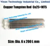 (5pcs pack) dia. 6.0x200mm Koppar Tungsten Rod W75 (koppar 25% + volfram 75%), gnist erosion volfram koppar legering elektrod rundstång 6mm