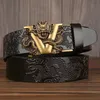 Nieuwe mannelijke China Dragon Belt Cowskin Echte lederen riem voor mannen snijden Dragon Patroon Automatische gesp riemriem voor jeans 201117 303P