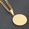 Позолоченная цепочка из нержавеющей стали, круглая медаль, женское ювелирное ожерелье3233733