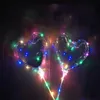 NEWParty Decoration Heart-shaped LED Large Size Bobo Balloon With 13.8 Inch Tow Bar Valentine's Day String Lights Balloons Colorful RRE