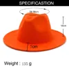 새로운 패치 워크 탑 재즈 모자 새로운 스타일의 두 톤 모자 유니섹스 코튼 폴리 에스테르 와이드 브림 대형 양모가 페도라 모자를 느꼈다