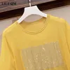 光沢のあるトップスの女性TShirts夏のアイスシルクプラスサイズトップス女性のTシャツファッション原宿ホットドリルカジュアルシャツTシャツ女性