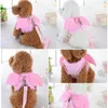 Angel Wing Princess Pet Dog Harness Leashes Puppy Pearl Accessories Justerbar koppelstorlek SL för små hundar7356303